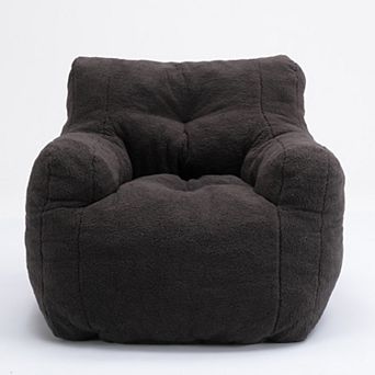 GOODSILO Soft Tufted Foam Bean Bag Chair with Plush Fabric Comfortable Seating Furniture