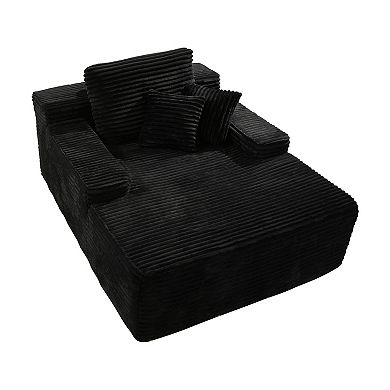 Ovios 67" Oversized Chaise Lounge Indoor w/ Throw Pillows, No Assembly Required