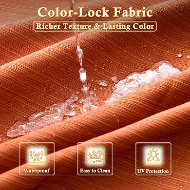 Ovios 5-Pc Outdoor Sectional Sofa Set w/ 3-in-1 Ottomans, Thick Cushions, All-Weather PE Wicker