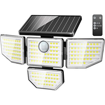 Solar Outdoor Lights 4 Heads Motion Sensor Lights,IP65 Waterproof