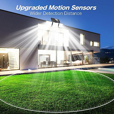 Solar Outdoor Lights 270° Wide Angle Flood Wall ,4 Heads Motion Sensor Lights for yard,1 pack