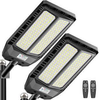 Solar Lights Outdoor Dusk to Dawn LED Solar Street Lights Outdoor with Motion Sensor for Yard,2Pack