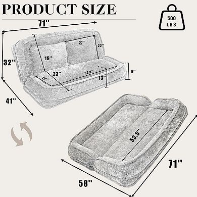 GOODSILO Convertible Double Floor Sofa Bed with Adjustable Positions for Lounging and Relaxation