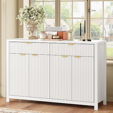 55.1'' Sideboard Buffet Cabinet with 2 Drawers & 4 Doors, Adjustable Shelves for Living Room