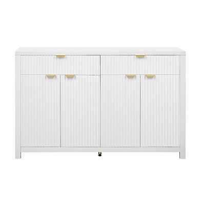 55.1'' Sideboard Buffet Cabinet with 2 Drawers & 4 Doors, Adjustable Shelves for Living Room