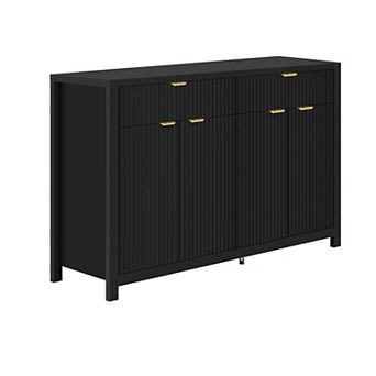 55.1'' Sideboard Buffet Cabinet with 2 Drawers & 4 Doors, Adjustable Shelves for Living Room