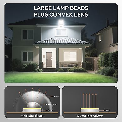 Solar Lights Outdoor Waterproof, LED Solar Street Lights Motion Sensor for Yard, 2 Pack