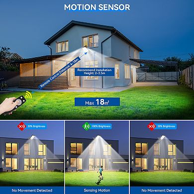 Solar Street Lights Dusk to Dawn, LED Wide Angle Lamp with Motion Sensor for Yard, 2 Pack