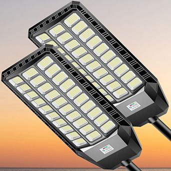 Solar Street Light IP67Waterproof Commercial Grade Street Lights Motion Sensor for Streets,2 Pack