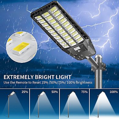 Solar Street Light Waterproof, LED Flood Security Lights Motion Sensor for Streets, 2 Pack
