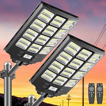 Solar Street Lights Outdoor Solar Parking Lot Lights Waterproof IP66 with Motion Sensor,2PACK
