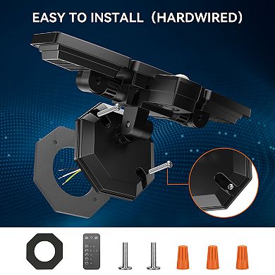 LED Security Lights Motion Sensor,3-Head Motion Detected Flood Light Dusk to Dawn for Yard,1 Pack