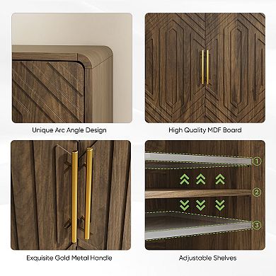 Sideboard Buffet Cabinet With Storage for Living Room, Entryway, Hallway, Kitchen, Walnut