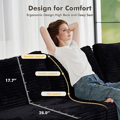 Ovios Luxury Modular Sectional Sofa Couch, Oversized Cloud Couch for Living Room