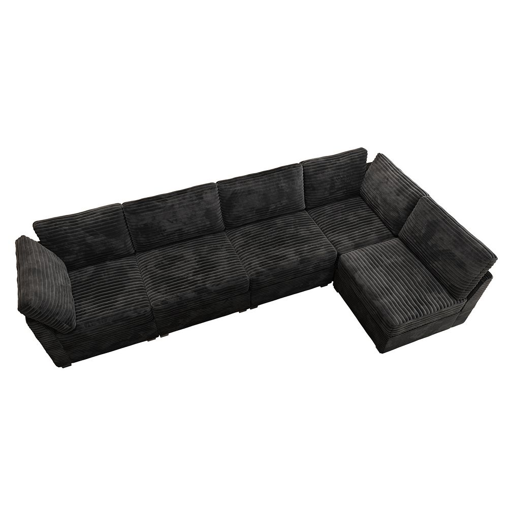 Ovios 5-Piece Luxury Modular Sectional Sofa Set, Oversized Cloud Couch ...