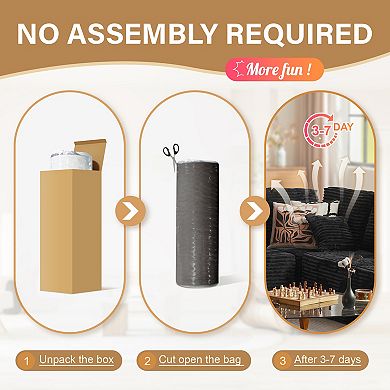 Ovios Modular Sectional Sofa Couch, Deep Seat Modern Minimalist Couches for Living Room