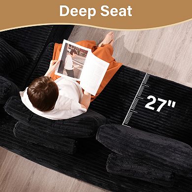 Ovios Modular Sectional Sofa Couch, Deep Seat Modern Minimalist Couches for Living Room