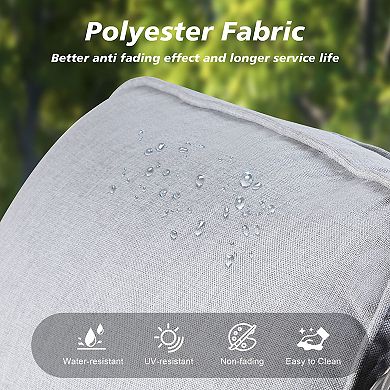 Ovios 7 Pieces Outdoor Swivel Rocking Chairs Set w/ Fire Pit Table