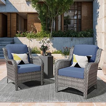 Ovios Patio Set Outdoor Wicker Furniture Sets, Modern Rattan Chair Conversation Sets for Yard