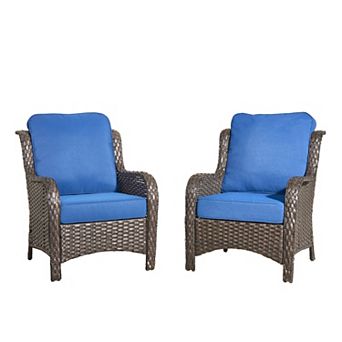Ovios Outdoor Furniture Set of 2 Modern Chairs, Patio Conversation Sets for Yard, PE Rattan