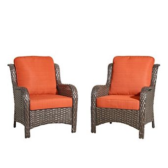 Ovios Outdoor Furniture Set of 2 Modern Chairs, Patio Conversation Sets for Yard, PE Rattan