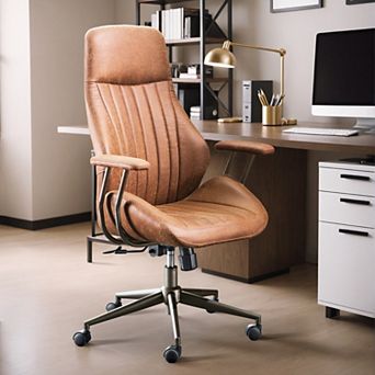 Ovios Desk Chair for Executive or Home Office, Computer Office Chair w/ High Back Suede Fabric