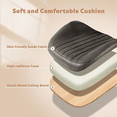 Ovios 47" High Back Desk Chair for Executive or Home Office, Computer Office Chair w/ Suede Fabric