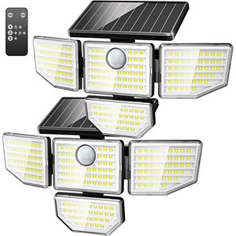 Solar Outdoor Lights-2Packs 4 Heads Motion Sensor Lights,IP65 Waterproof