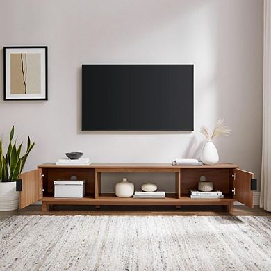 Modern Fluted-Door Low TV Console