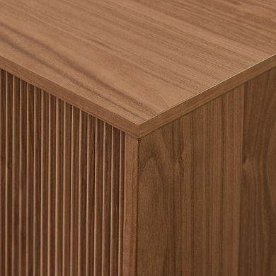 Modern Fluted-Door Low TV Console