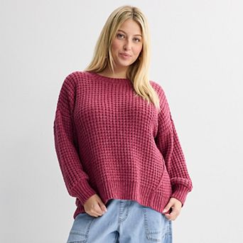 Juniors' Plus Size SO® Textured Pullover Sweater