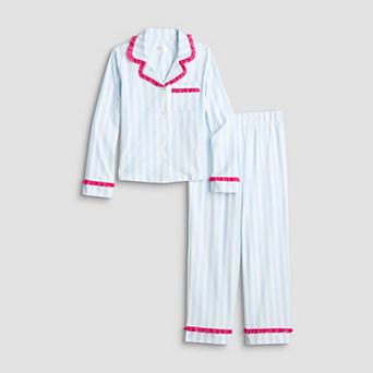 Girls 6-16 Beauty Sleep Social Long Sleeve Pajama Top & Pajama Pants Set