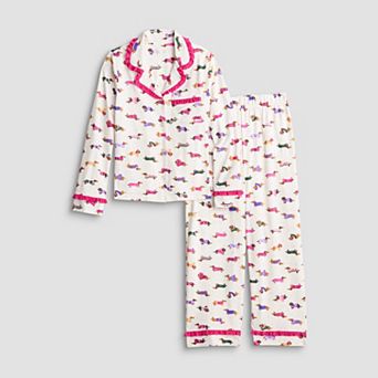 Girls 6-16 Beauty Sleep Social Long Sleeve Pajama Top & Pajama Pants Set