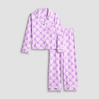 Girls 6-16 Beauty Sleep Social Long Sleeve Pajama Top & Pajama Pants Set