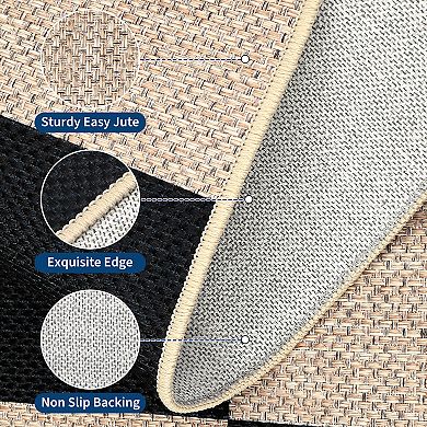 Runner Rug Washable Kitchen Rugs Easy Jute Braided Rugs for Entryway