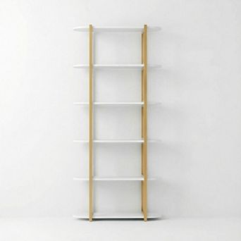 Modern Bookshelf Rustic Bookcase Corner Storage Organizer Free Standing Storage Shelving Unit