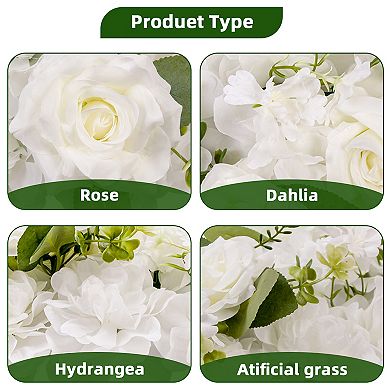 6Pcs Artificial Flower Garland,Realistic Flower Vines for Wedding Arch Decor,Faux Silk Floral Runner