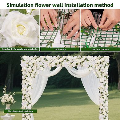 6Pcs Artificial Flower Garland,Realistic Flower Vines for Wedding Arch Decor,Faux Silk Floral Runner