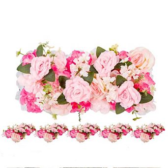 6 pc Artificial Flower Garland,Realistic Flower Vines for Wedding Arch Decor,Faux Silk Floral Runner