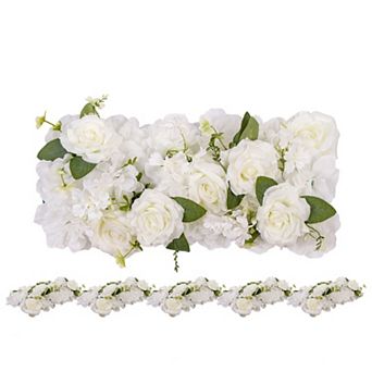 6 pc Artificial Flower Garland,Realistic Flower Vines for Wedding Arch Decor,Faux Silk Floral Runner