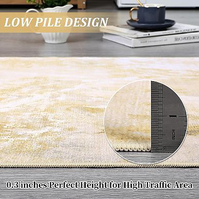 Non-Slip Rubberback Runner Modern Abstract Geometric Print Carpet Traditional Area Rug