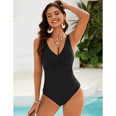 Women Tummy Control One Piece Swimsuit Push Up Bathing Suit Full Coverage Slimming Swimwear