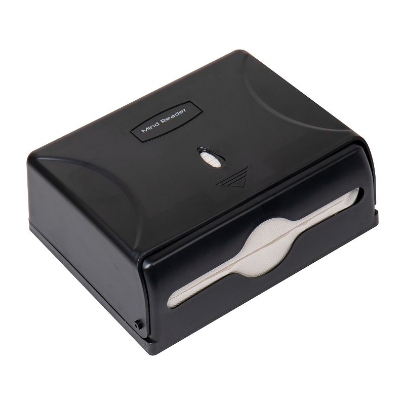 Mind Reader Tri-Fold Paper Towel Dispenser Towel Holder, Black