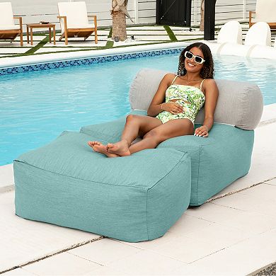 Jaxx Tybee Large Outdoor Lounge w/ Bolster and Ottoman