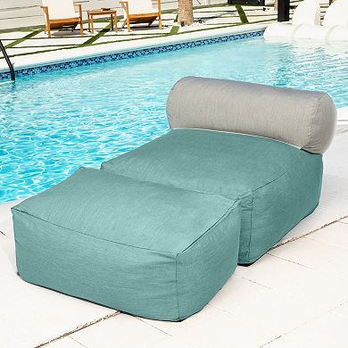 Jaxx Tybee Large Outdoor Lounge w/ Bolster and Ottoman