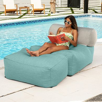 Jaxx Tybee Large Outdoor Lounge w/ Bolster and Ottoman