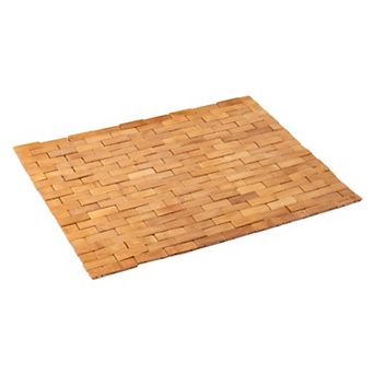 Mind Reader Woven Bamboo Bath Mat