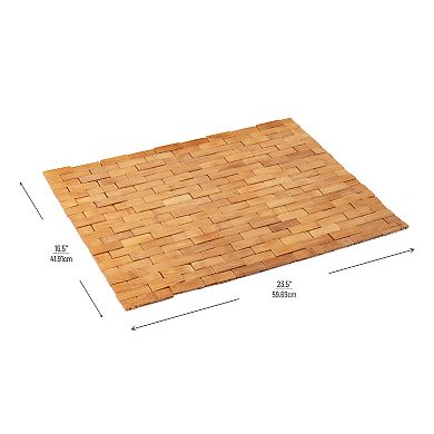 Mind Reader Woven Bamboo Bath Mat