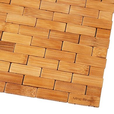 Mind Reader Woven Bamboo Bath Mat