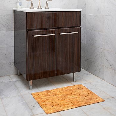 Mind Reader Woven Bamboo Bath Mat